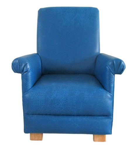 Blue faux leather fabric adult - blue,
